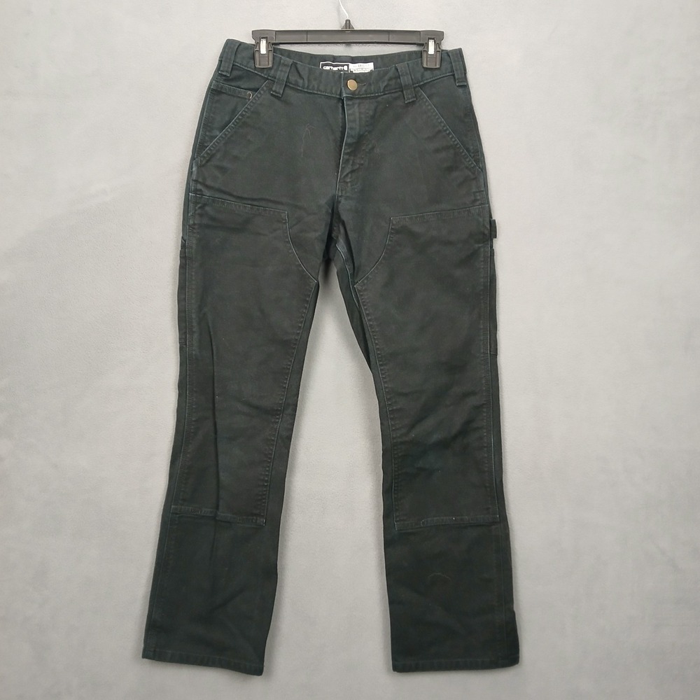 Carhartt Straight Rugged Flex Duck Double Front Dungaree Jeans Mens 30x30 Black